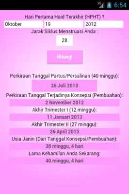 Kehamilan dan Masa Subur android App screenshot 2