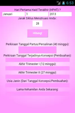 Kehamilan dan Masa Subur android App screenshot 3